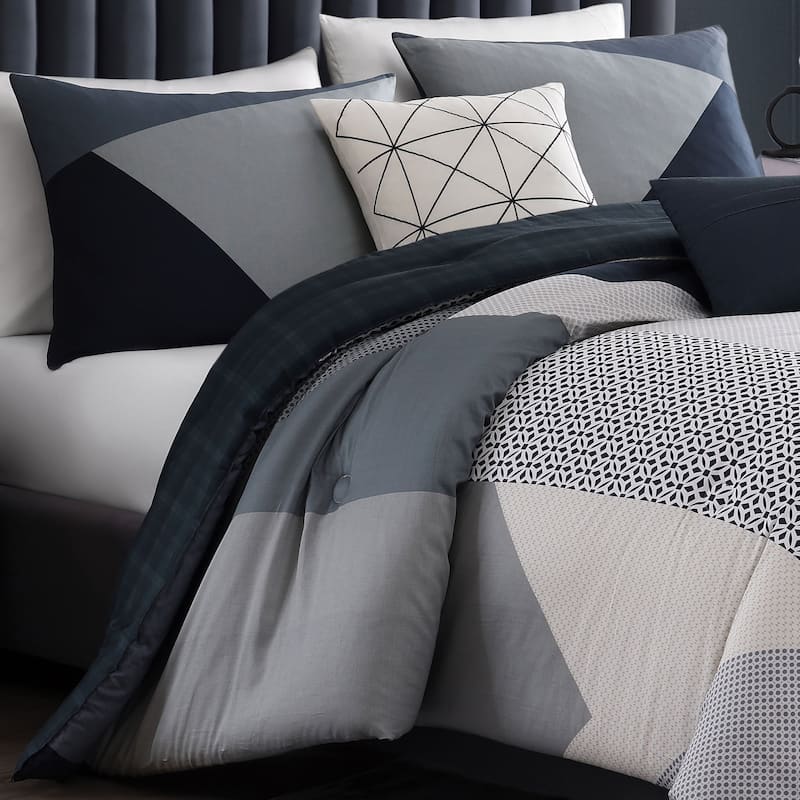 Bebejan Geo Fusion 100% Cotton Sateen 5 Piece Reversible Comforter Set