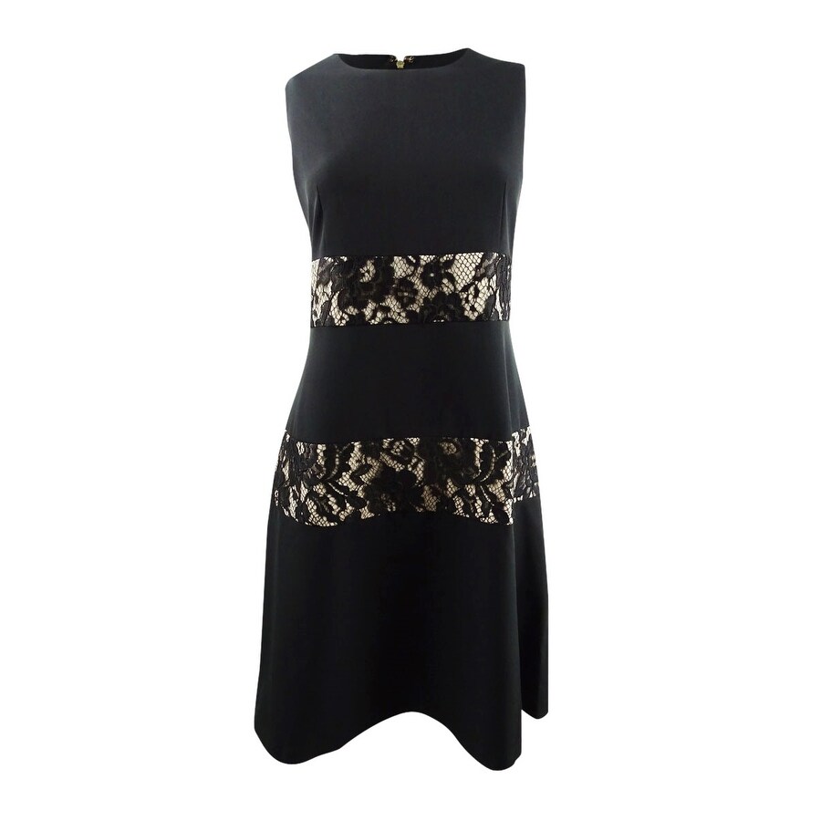 womens black fit and flare dress