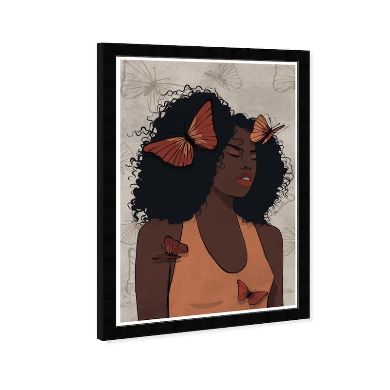 Wynwood Studio Prints Fashion and Glam Some Fashion and Butterflies Gray and Light Gray Tropical Wall Art Canvas Print