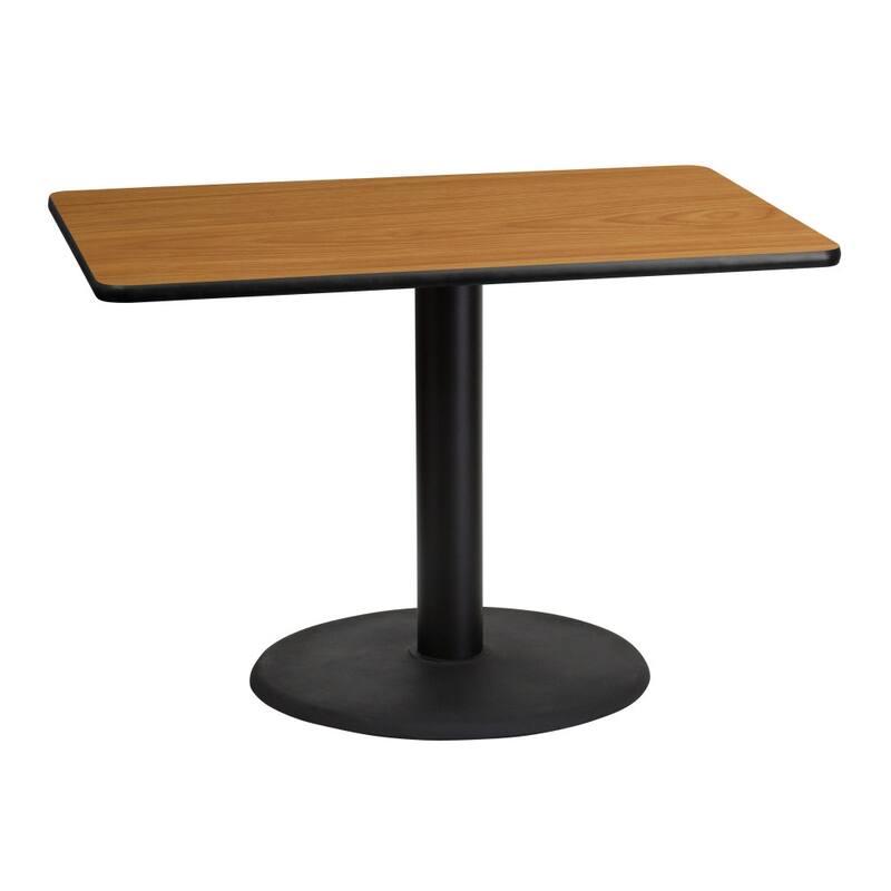 30'' x 42'' Rectangular Laminate Table Top with 24'' Round Table Height Base - 30"W x 42"D x 31.125"H - 30"W x 42"D x 31.125"H