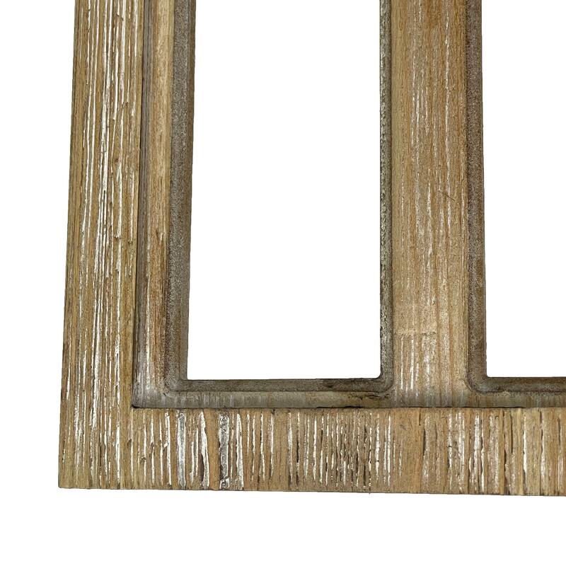 Washed Wood Gothic Arch Window Frame Wall Decor 2 Piece Set