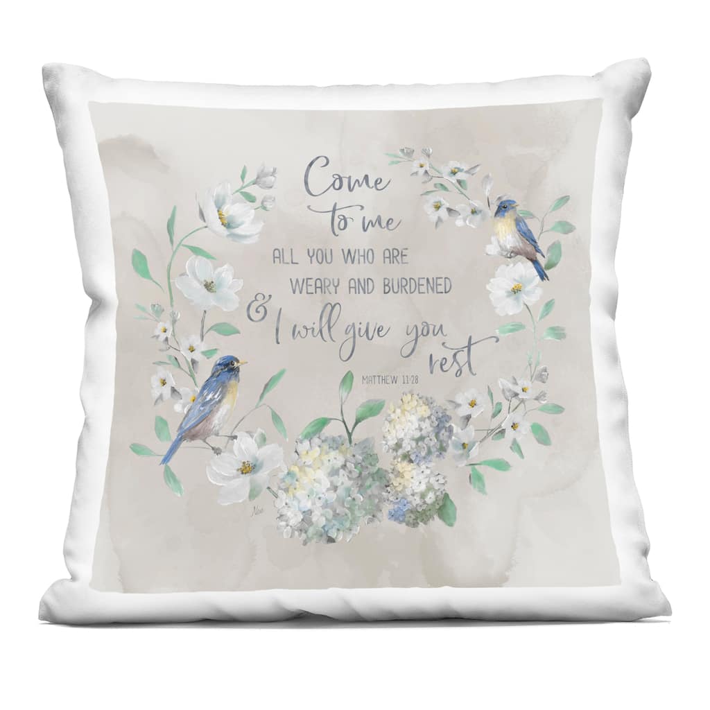Stupell Comforting Proverb & Wreath Decorative Printed Throw Pillow Design by Nan
