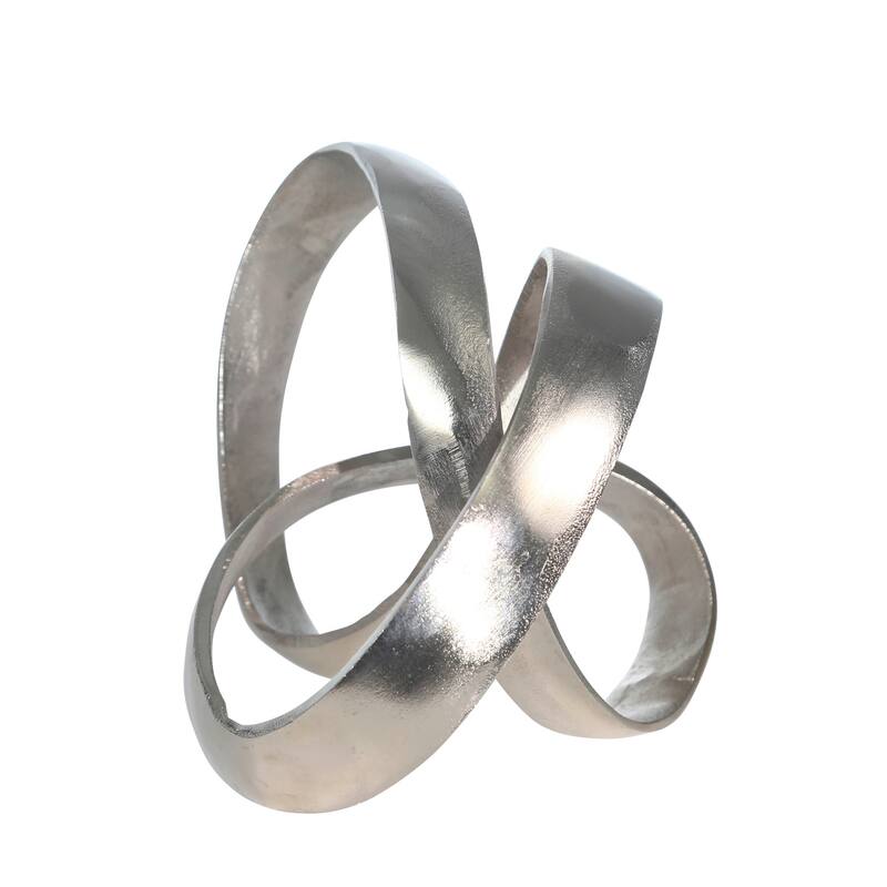 Sagebrook Home Modern Aluminum Abstract Interwoven Decorative Sculpture - 8" x 8" x 7"