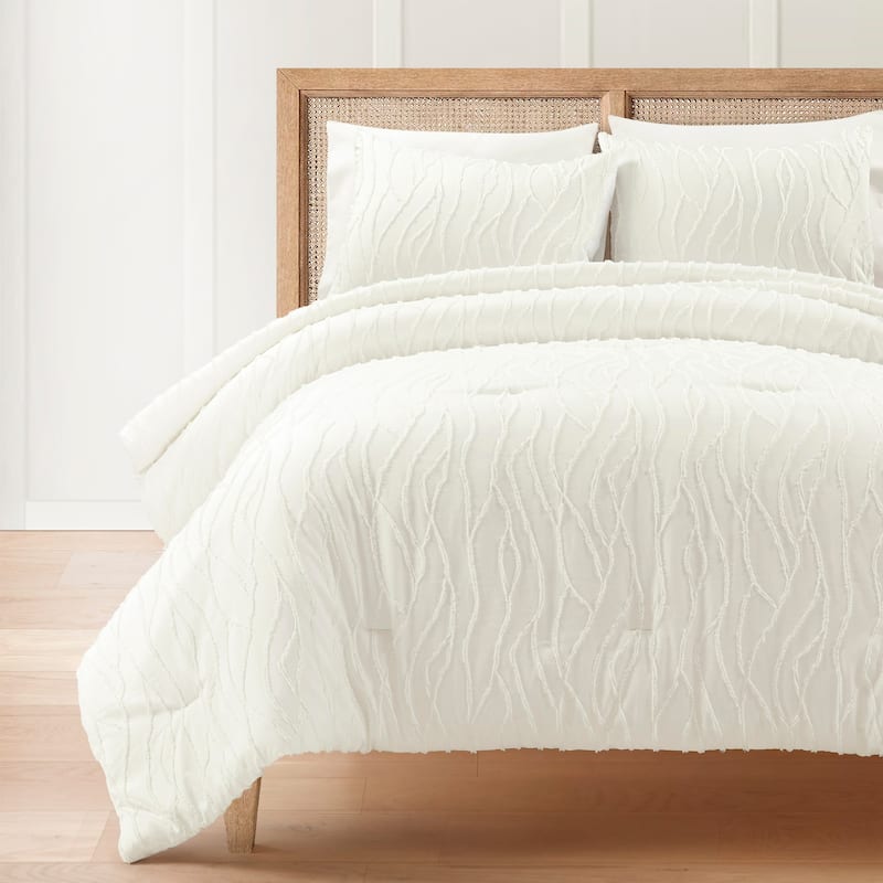 Lush Decor Jacquard Wave Comforter 3-Piece Set - Queen