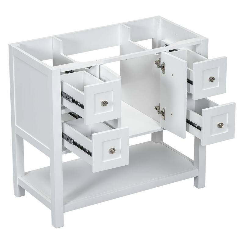 36'' Freestanding Bathroom Vanity with Undermount Sink, 4 Drawers and Soft Closing Doors