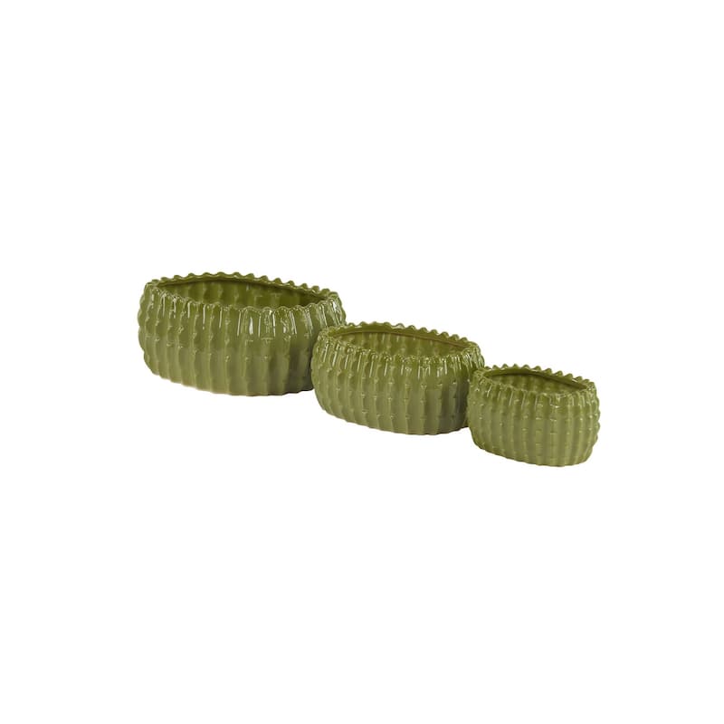White Ceramic Indoor Outdoor Planter (Set of 3)