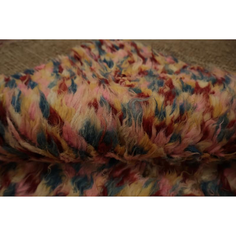 Hand Knotted Oriental 100% Wool Carpet Tribal Checkered Pink Moroccan Area Rug - 10' 7'' X 8' 5''