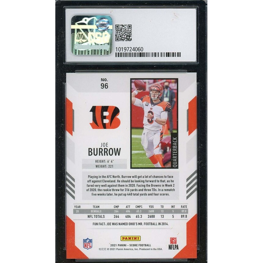Joe Burrow 2021 Score Football Card #96 Graded CSG 9 - Black - 8'6" x 11'6"  - Overstock - 40994215