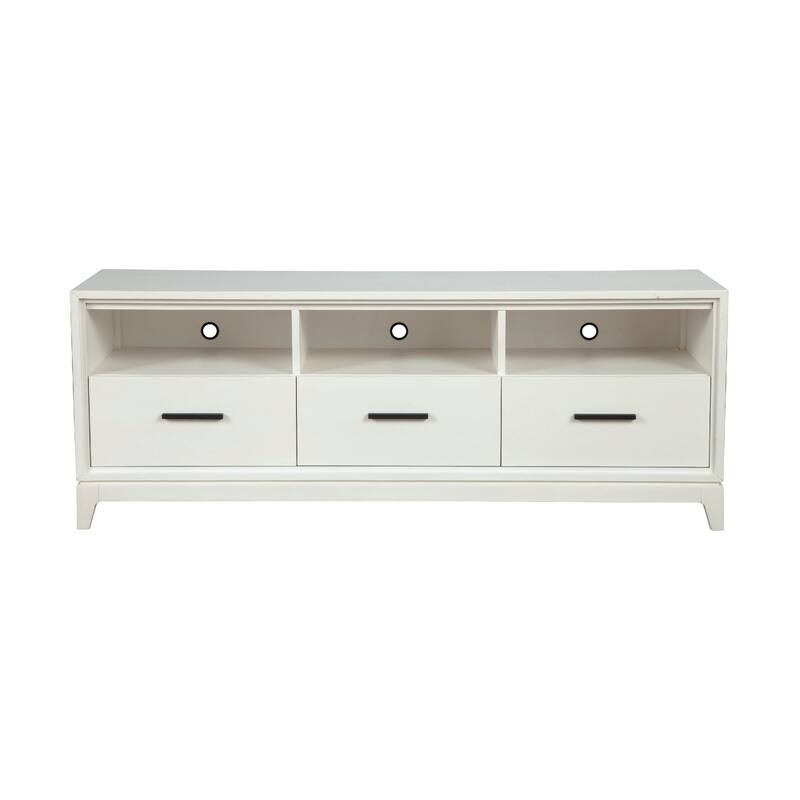 TV Console with 3 Drawers and 3 Compartments, Off White