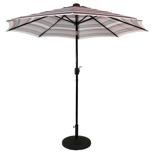 Shop Black Friday Deals On Sun Ray 9 Round Solar Lighted Umbrella Base Not Included Overstock 28736324