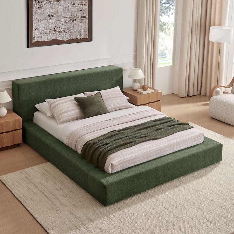 Luma Chenille Upholstered Platform Bed Frame