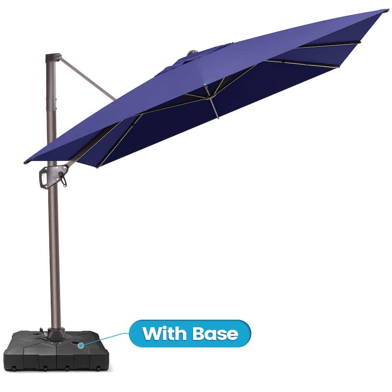 11 x 9 FT Outdoor Patio Offset Cantilever Umbrella with Base