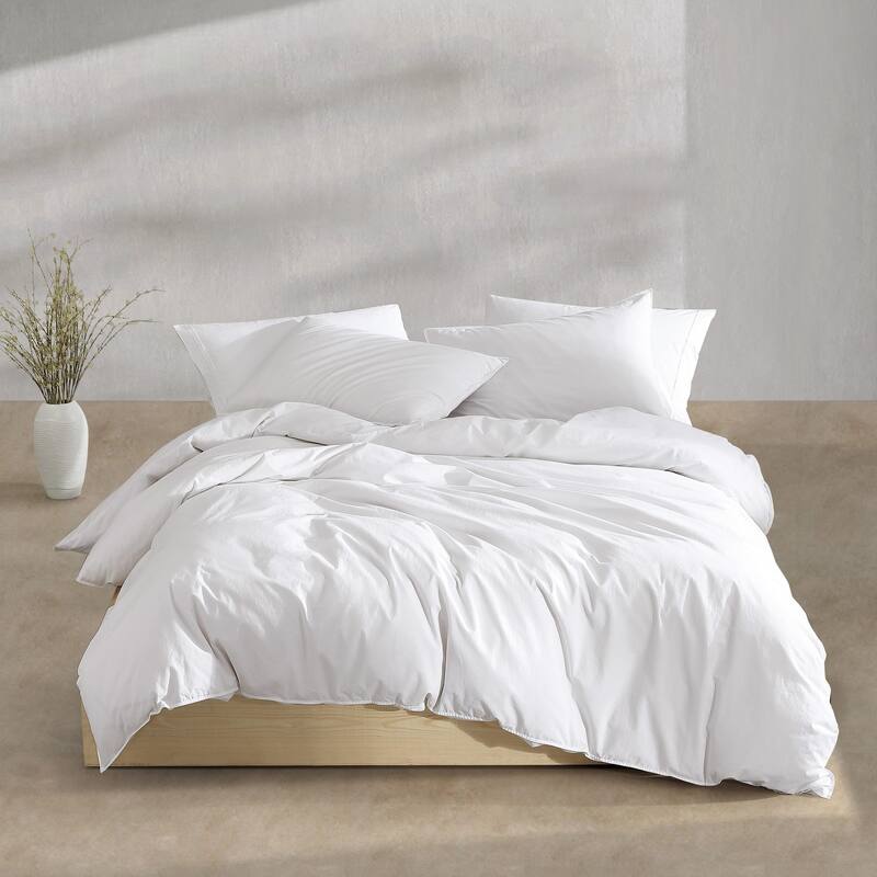 Calvin Klein Washed Percale Cotton Solid Comforter Set