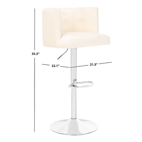 dimension image slide 0 of 3, SAFAVIEH Couture Zayna Adjustable Barstool. - 21.3"x22.1"x44.1"