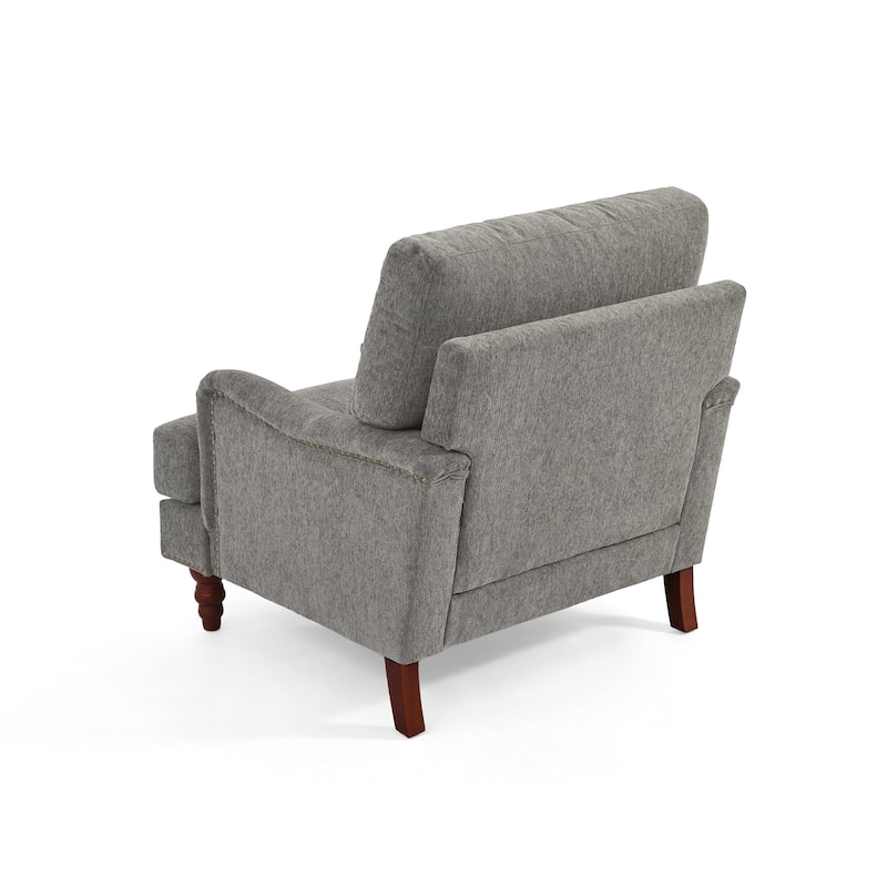Set of 2 Mid Century Chenille Upholstered Accent Chairs