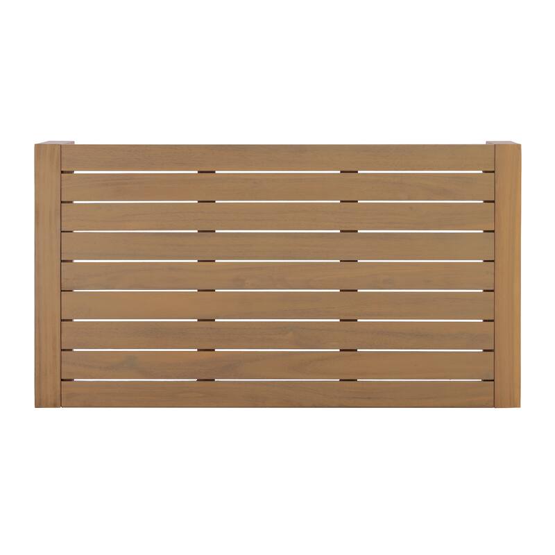 Christopher Knight Home - Elma Outdoor Acacia Wood Patio Conversation Set with Slatted Coffee Table & Cushions