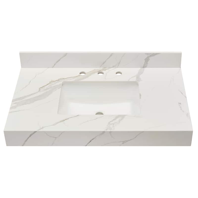 Altair Marseille Bathroom Vanity Countertop in Calacatta White with Sink without Vanity