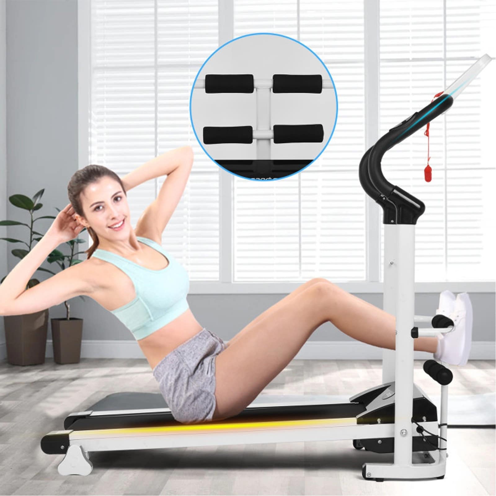 Household Small Treadmill Walking Machine With Sit ups 45.2x19