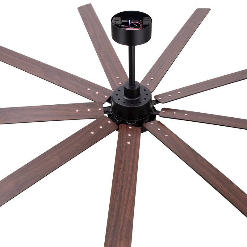 Large 84" Integrated LED Ceiling Fan with Light and Remote(9 Reversible Blades)