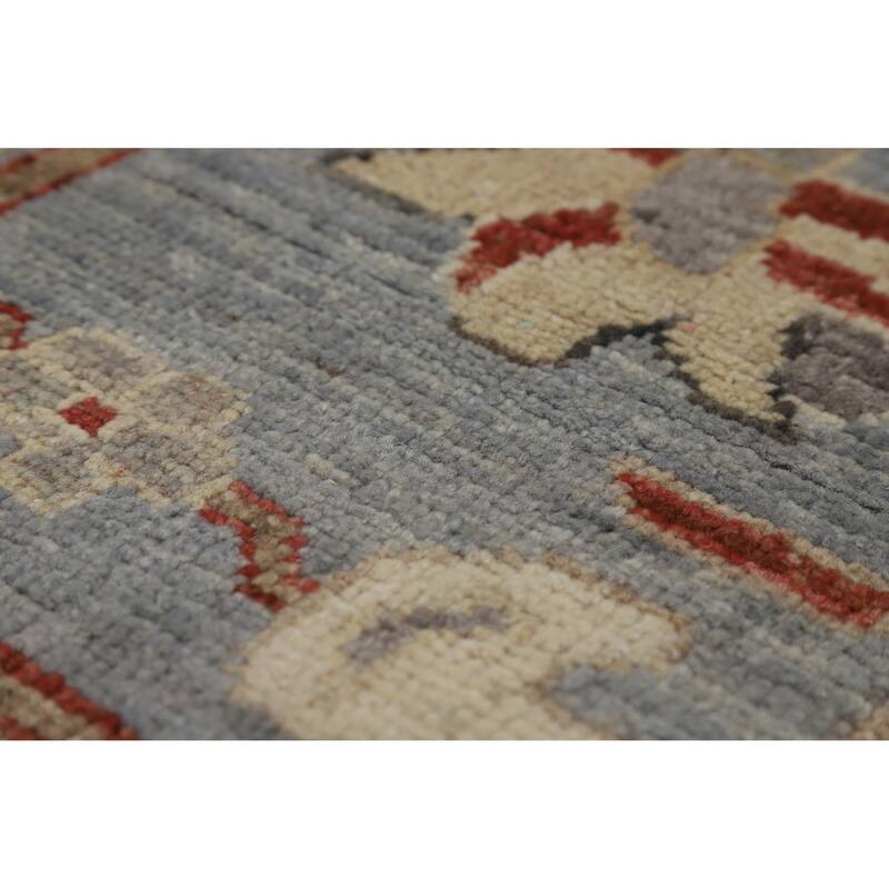 Hand Knotted Oriental 100% Wool Carpet Transitional All-Over Greys & Charcoal Oushak Area Rug - 9' 9'' X 8' 1''