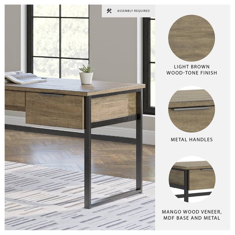 Signature Design by Ashley Montia Light Brown 67" Home Office Desk