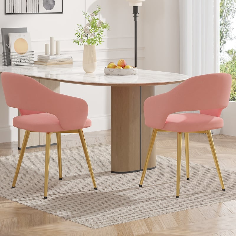 VECELO Modern Upholstered Dining Chairs Set of 6, Velvet Kitchen Chairs for Dining Room