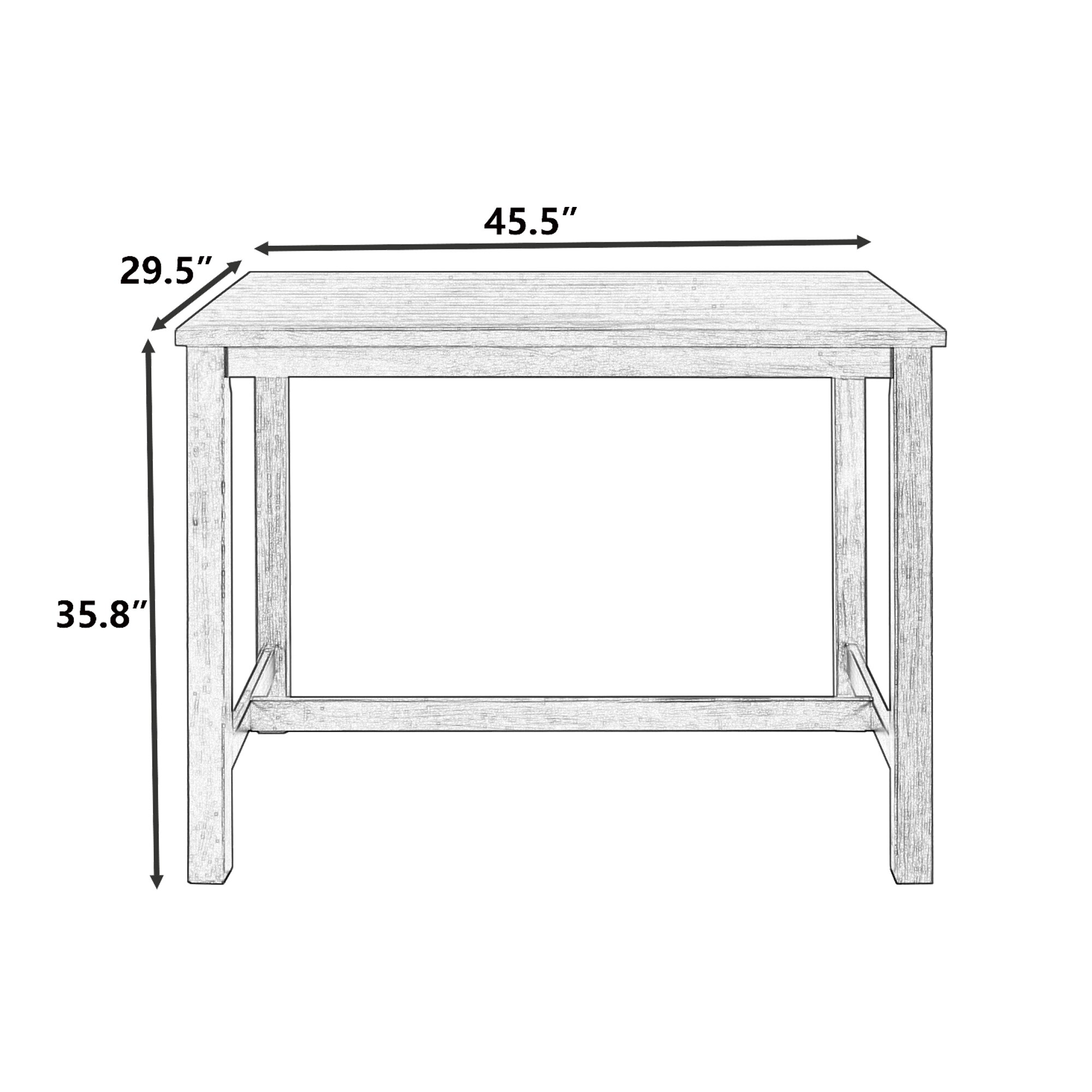 Rustic Wooden Counter Height Dining Table for Small Places Bed