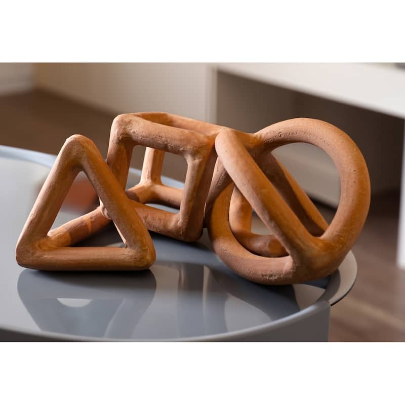 Terracotta Cube Tabletop Decoration - 18" - Brown
