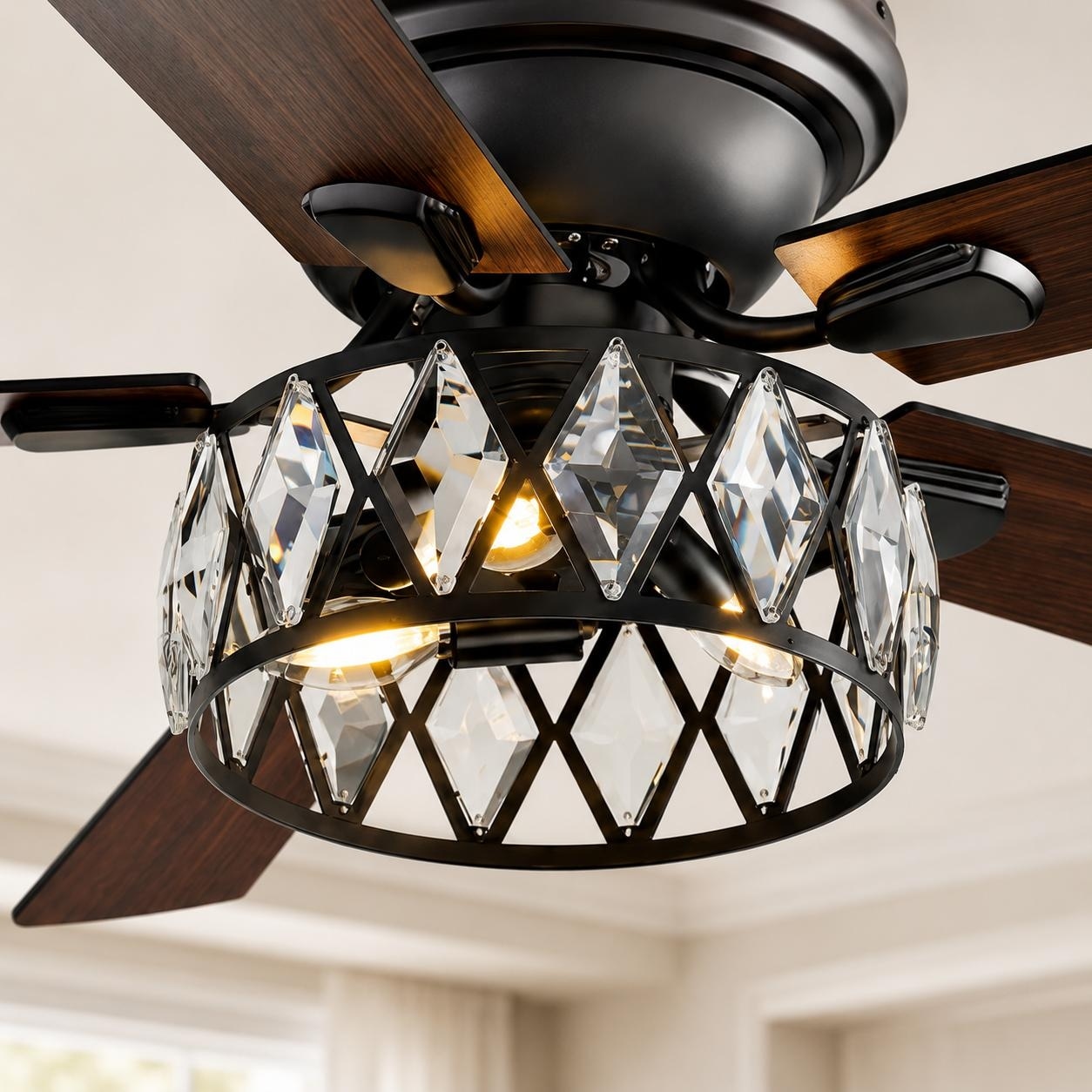 Airsurfer 52" Low Profile Ceiling Fan with Light and Remote(5-blade) - 52in