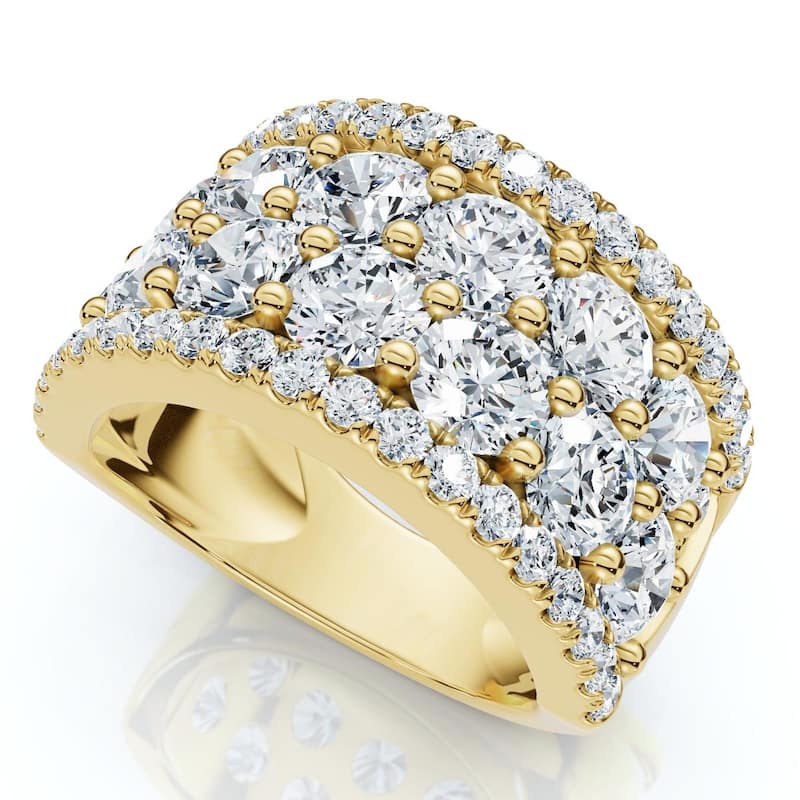 Bliss Diamond 3 1/2Ct Diamond Wedding 11mm Wide Anniversary Ring Gold Lab Grown - 8.5 - Yellow