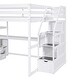 preview thumbnail 31 of 30, Full Size Grey Loft Bed with Desk, Shelves, Storage Staircase, and Two Built-in Drawers for Maximized Space