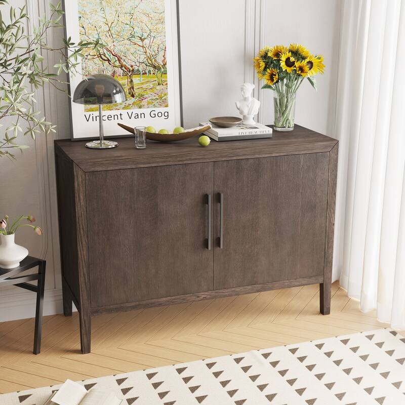 Wooden Storage Sideboard Cabinet with 2 Doors - Espresso