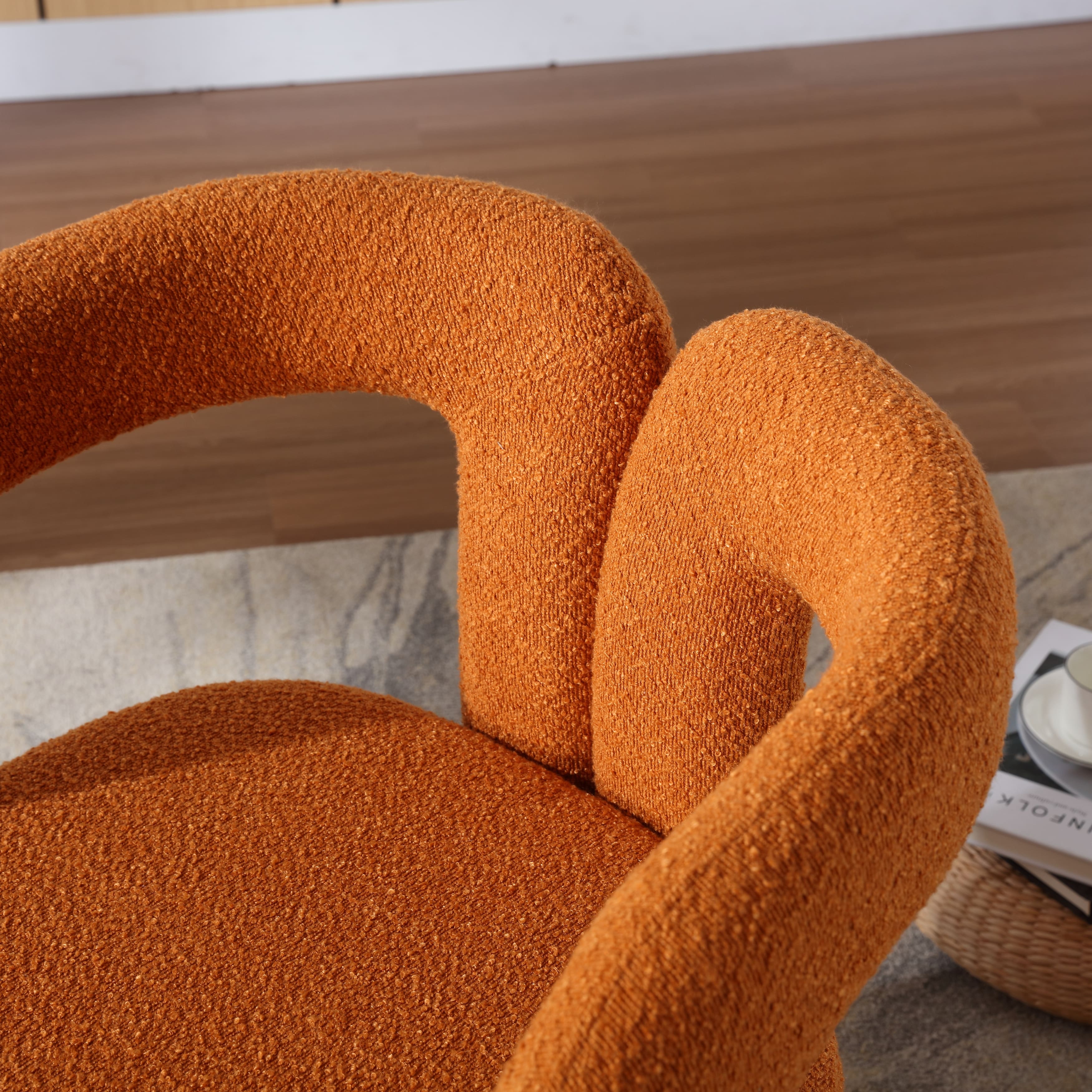 360 Swivel Cuddle Barrel Chairs, Round Arm Accent Chairs with Hollow