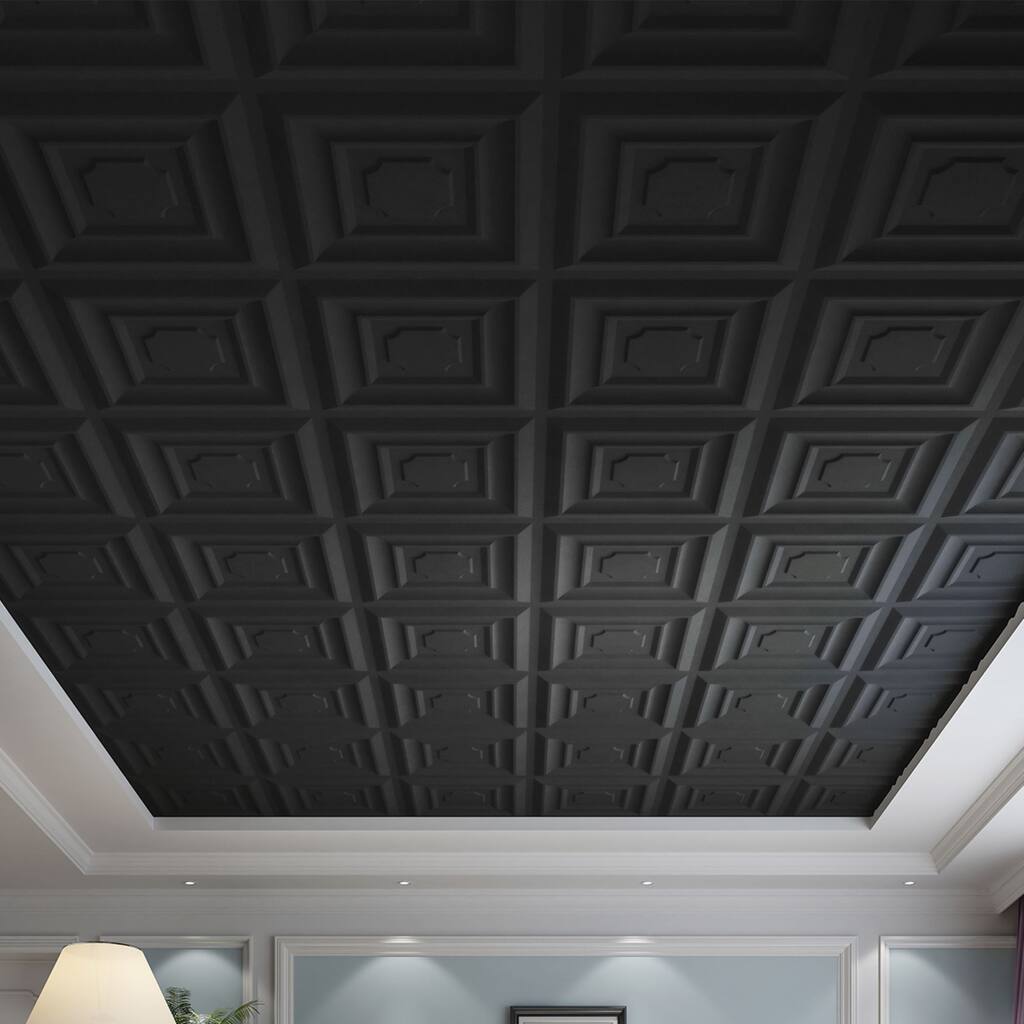 2 ft. x 2 ft. Decorative PVC Drop In Ceiling Tile for Interior Wall Decor(48 sq.ft./case)