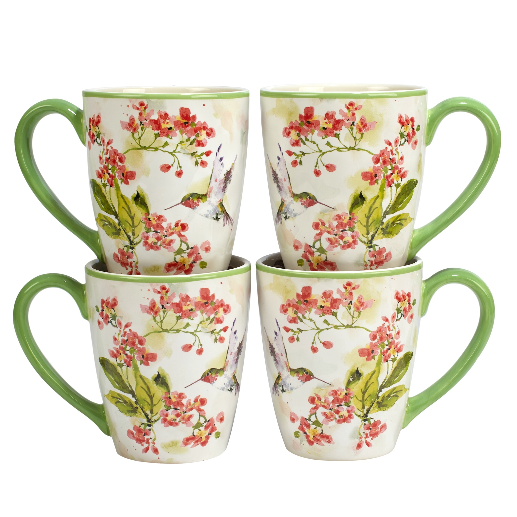 Certified International Hummingbirds 14 oz. Mugs, Set of 4 Assorted Designs