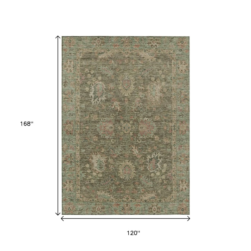 HomeRoots Floral Traditional Rectangle Outdoor Rug
