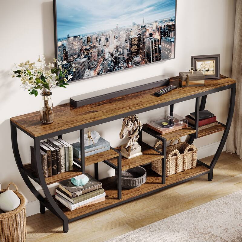 Mid Century Modern TV Stand for 75+ Inch TV, 70.9-In Entertainment Center for Living Room