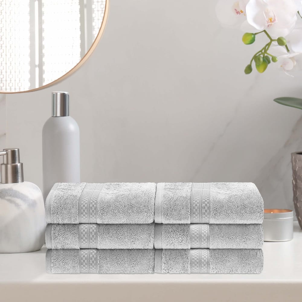 Superior Rayon from Bamboo and Cotton Hand Towel - (Set of 6)