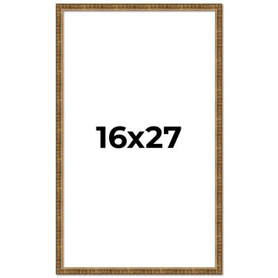 16x27 Frame Gold Picture Frame - Complete Modern Photo Frame Includes