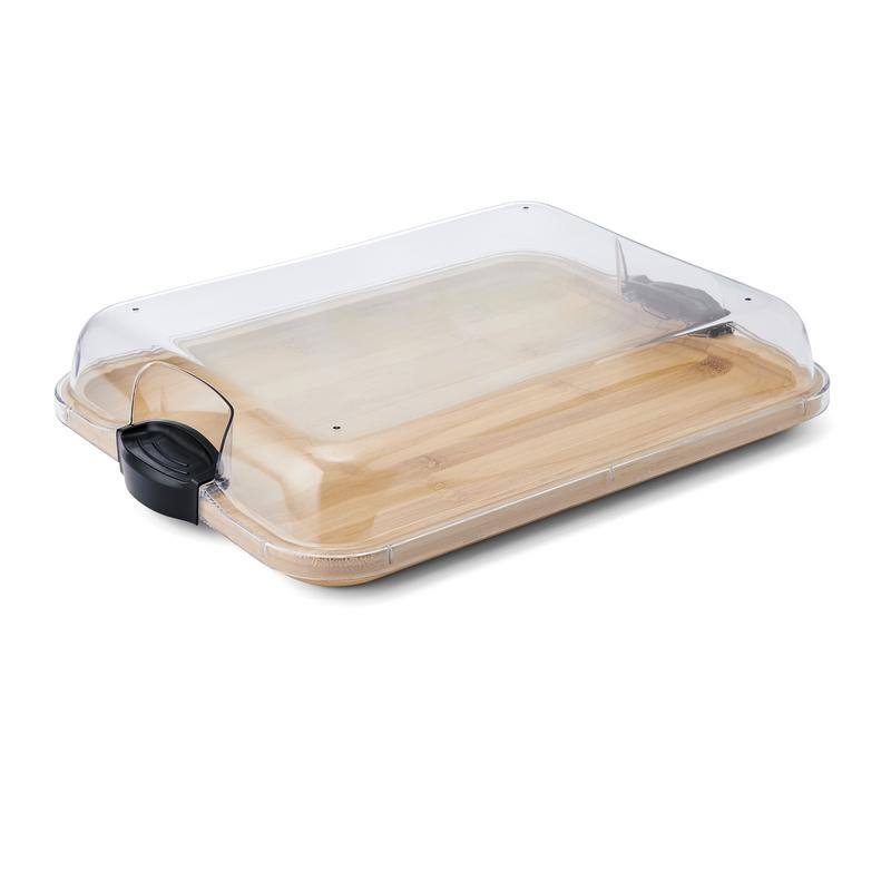 Farberware Build-a-Board Charcuterie Board with Lid, 11x14 Inch, Bamboo-Black