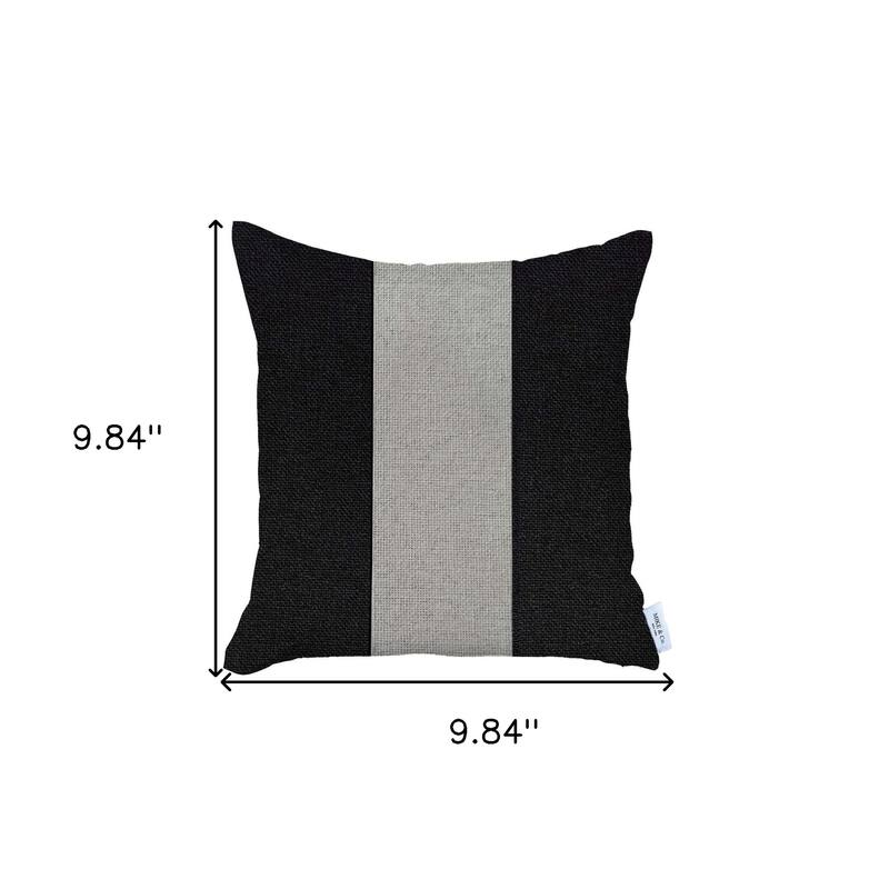 HomeRoots 18" X 18" Grey And Black Geometric Zippered Handmade Polyester Throw Pillow Cover
