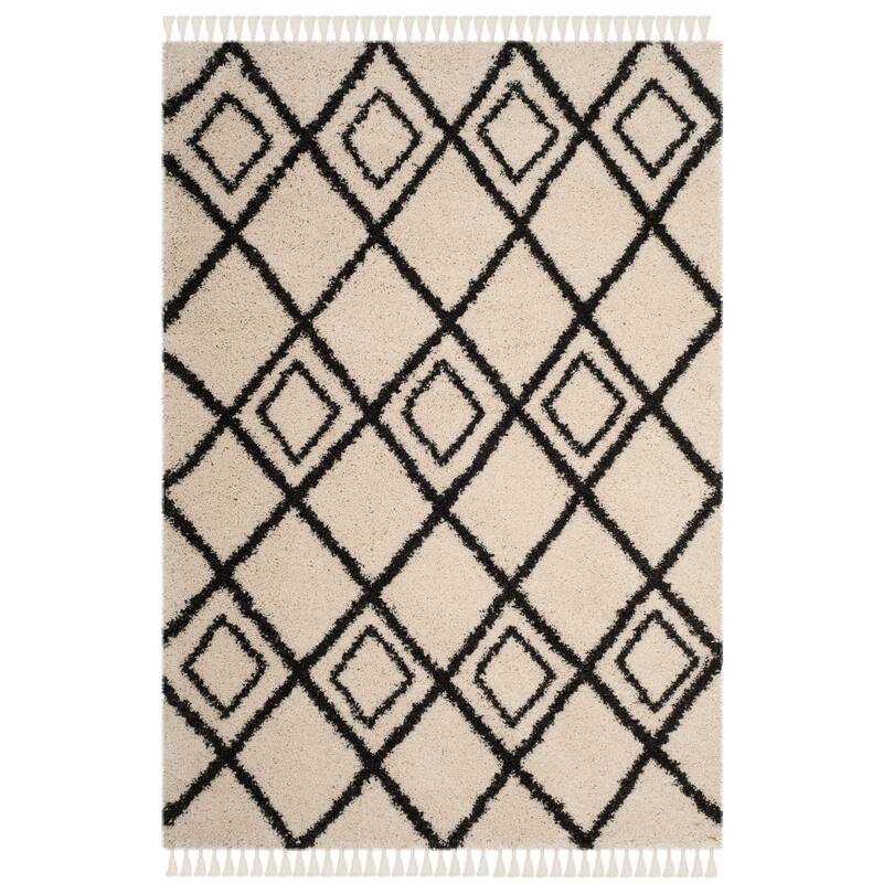 SAFAVIEH Moroccan Fringe Shag Geoff 2-inch Thick Rug