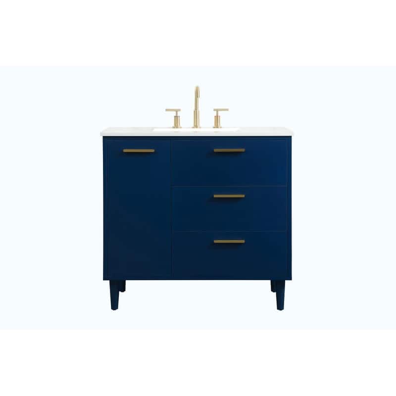 Elegant Lighting VF47036M Baldwin 36" Free Standing Single Basin - Blue - Painted