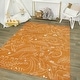 preview thumbnail 36 of 41, Mod-Tod Parker Dinosaur Kids Area Rug 5'3" Round - Orange