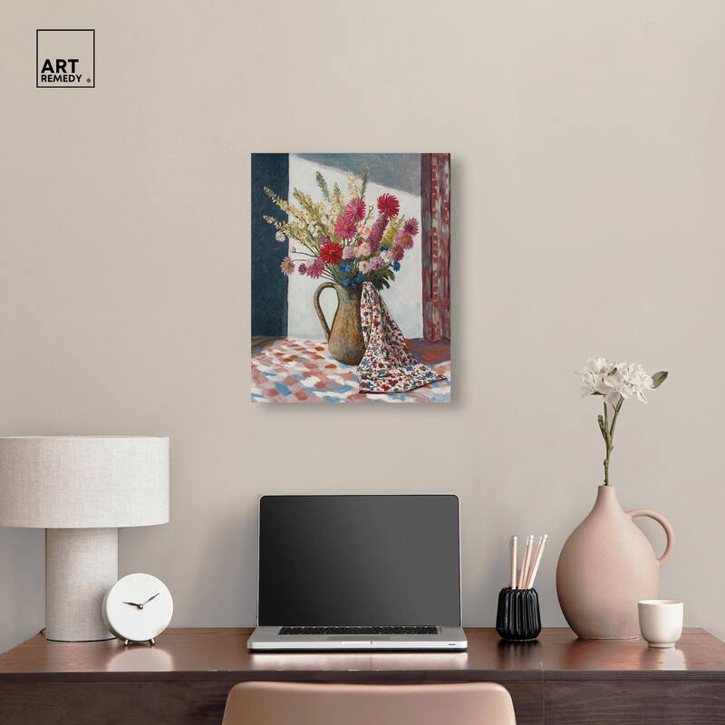 Draped in Flowers Canvas by Art Remedy, Gallery Wrapped