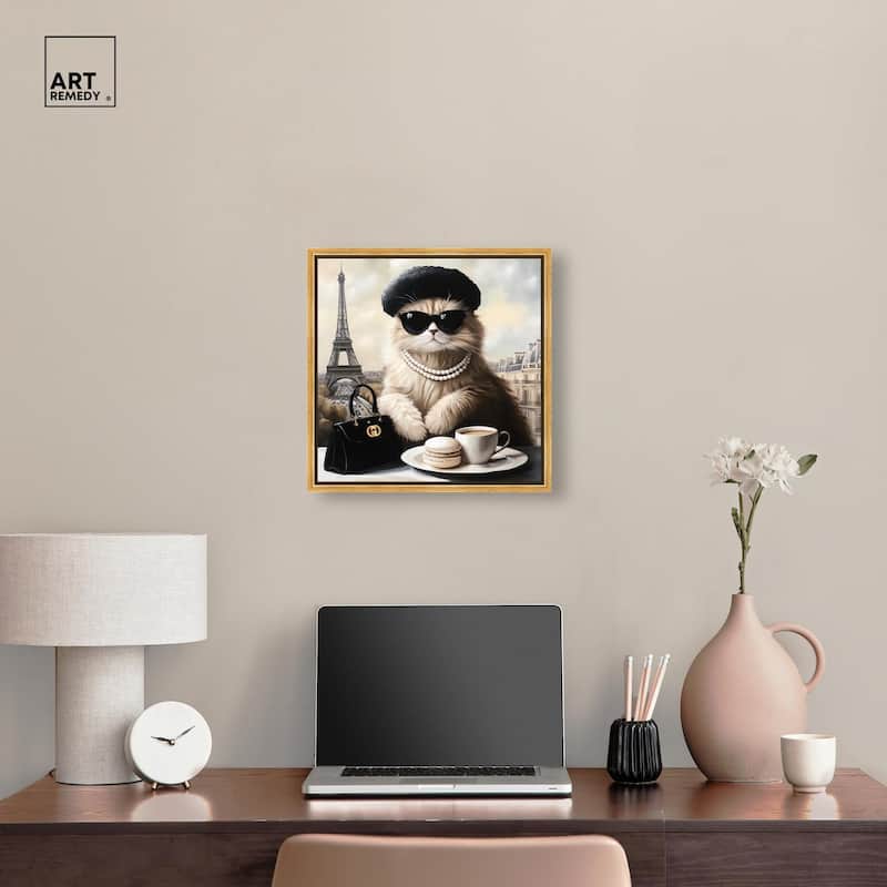 Cat in Paris Treats Canvas by Art Remedy