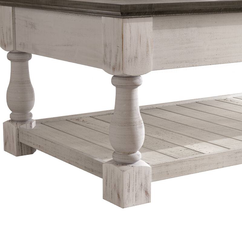 Retro Lift-Top Coffee Table with Hidden Compartment & Lower Shelf