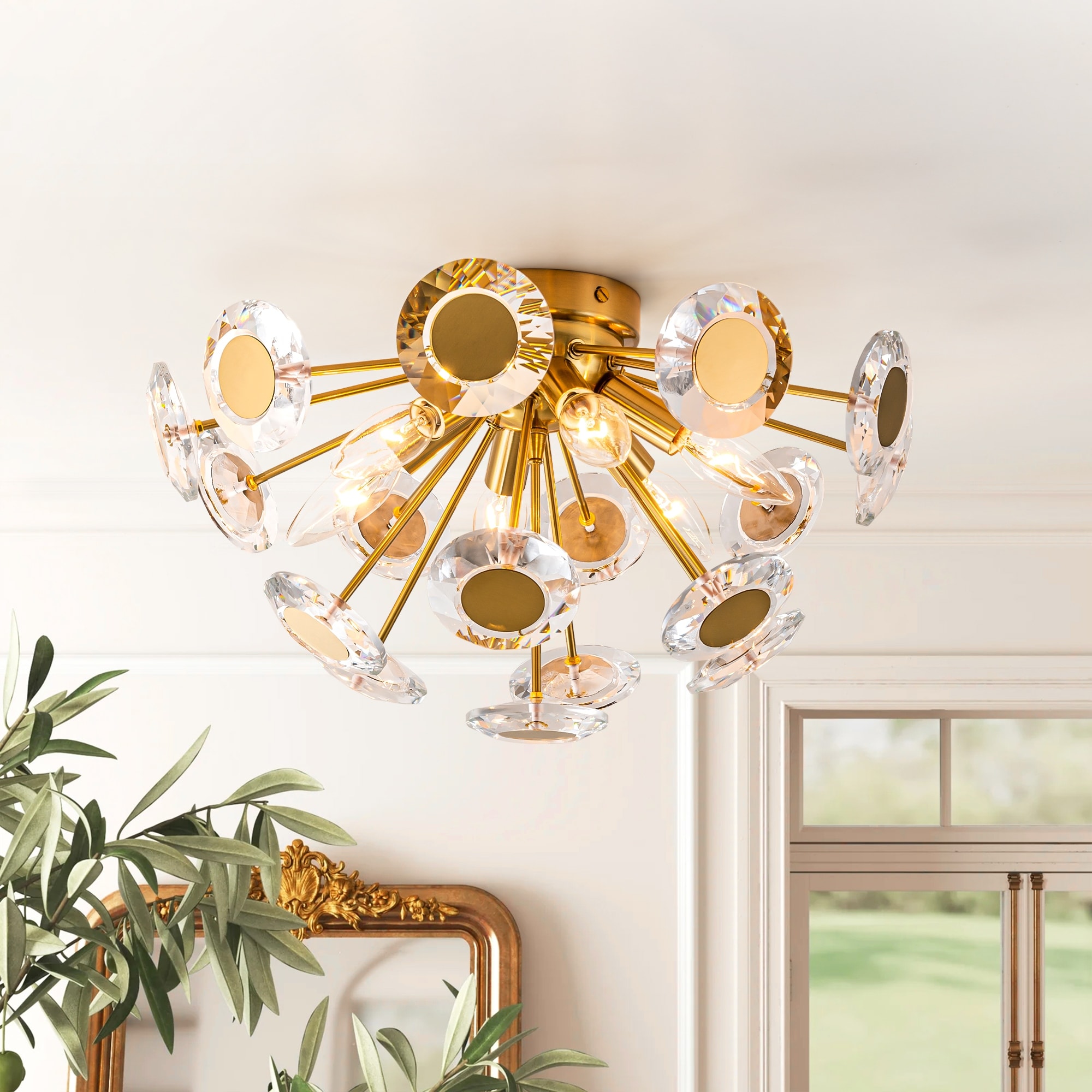 Rennnsan 6-Lights Modern Glam Linear Sputnik Firework Starburst