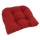 preview thumbnail 1 of 12, 19-inch Twill U-shaped Chair Cushion (Set of 1, 2, or 4) - 19 x 19 Single - Ruby Red