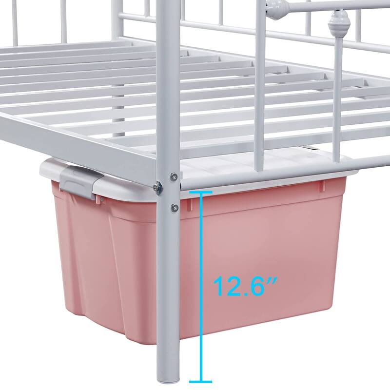 Daybed Frame, Twin Size Metal Platform Bed with Headboard,Heavy Duty Steel Slats Support for Living Room Bedroom Guest Room